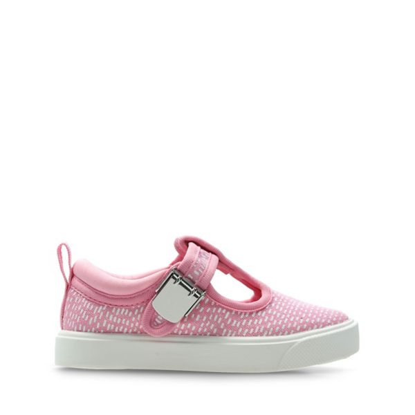 Clarks Girls City Spark Toddler Canvas Pink | USA-7240635